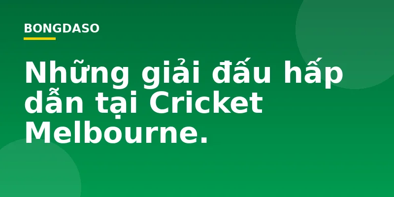 Những giải đấu hấp dẫn tại Cricket Melbourne.