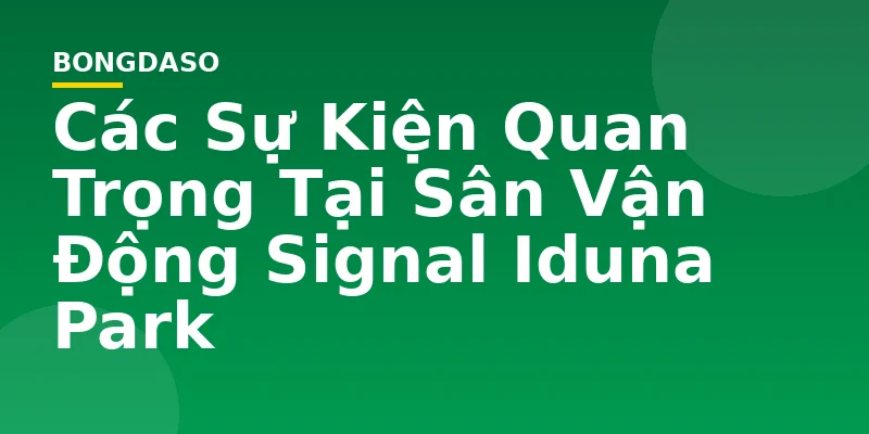 Các Sự Kiện Quan Trọng Tại Sân Vận Động Signal Iduna Park